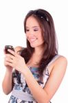 Woman With Mobile Phone Stock Photo