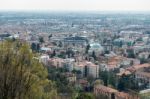 View Of Bergamo From Citta Alta Stock Photo