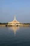 Rama Iv Park Centered Pond Stock Photo