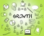 Growth Icons Means Increase Rise And Growing Stock Photo