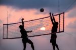 Beach Volleyball Stock Photo