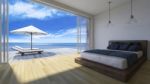 3d Bedroom Sea View Stock Photo