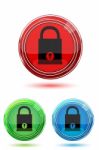 Padlock Buttons Stock Photo