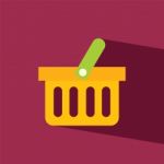 Basket Shopping Flat Icon   Illustration  Stock Photo