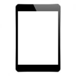 Mock Up Black Tablet Isolated On White Stock Photo