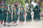 Student 11-12 Years Old, Scout Assembly, Teepangkorn Scout Camp In Samut Sakhon Thailand Stock Photo