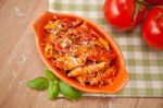 Spicy Chicken Penne Pasta Stock Photo