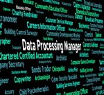 Data Processing Manager Represents Hiring Bytes And Word Stock Photo