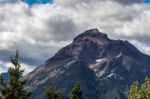 Purple Mountain Next To Lower Two Medicine Lake Stock Photo