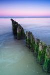 Breakwater Sunset Stock Photo