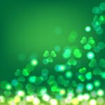 Green Shamrock Bokeh Background For St Patrick's Day Stock Photo