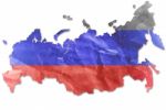 Creased Russia Flag Paper Grunge Stock Photo