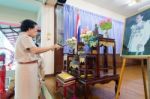 Student 9-10 Years Old, Scout Assembly, Scout Camp In Bangkok Thailand Stock Photo