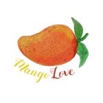 Mango Love Fruit Watercolor Mandala Stock Photo