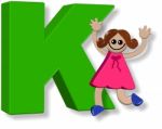 Letter K Girl Stock Photo