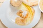 Hummus With Pita Bread Stock Photo