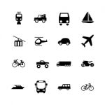 Transport Icon Set On White Background Stock Photo