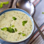 Bowl Of Broccoli And Cheddar Cheese Soup Stock Photo