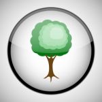 Tree In Circle Frame. Icon Concept Stock Photo