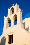 Cross  In Santorini Greece Old Stock Photo