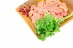 Homemade Pork Meat Meal And Ingredients Stock Photo