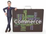 Commerce Words Represents Sell Trade And E-commerce Stock Photo