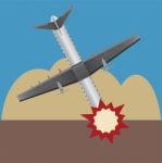 Passenger Air Plane Crash  Illustration Stock Photo