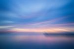 Sunset In The Sea With Radial Blur Background Stock Photo