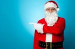 Saint Nicholas Pointing Sideways, Copy Space Area Stock Photo