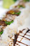 Fresh Sushi Choice Combination Assortment Selection Stock Photo