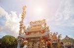 Dargon Statue On Shrine Roof ,dragon Statue On China Temple Roof As Asian Art Stock Photo