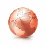 Copper Globe 3d Illustration North And South America Map Stock Photo