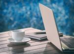 Cup Of Coffee And  Laptop Stock Photo