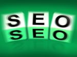 Seo Blocks Displays Search Engine Optimization Online Stock Photo