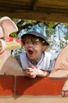 Little Boy Shouting Stock Photo