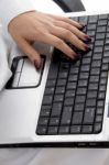 female Hand typing On Laptop Stock Photo