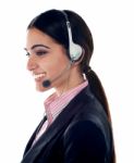 Female Customer Care Executive Stock Photo