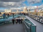 Millennium Bridge And St Pauls Cathedral Stock Photo