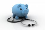 Piggy Bank And Stethoscope Stock Photo