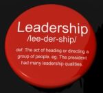 Leadership Definition Button Stock Photo