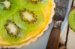 Kiwi  Pie Tart And Spices Stock Photo