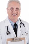 Closeup Portrait Of Senior Doctor Stock Photo