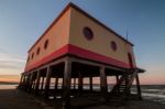 Historical Life-guard Building In Fuseta Stock Photo