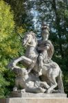 Sobieski Monument By Franciszek Pinck In Warsaw Stock Photo