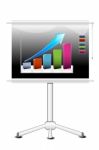 Bar Chart In Projector Stock Photo