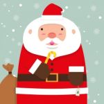 Cute Fat Big Santa Claus Stock Photo