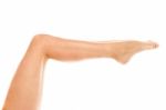 Leg Of A Sexy Woman, White Background Stock Photo