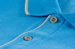 New Men's Polo T-shirt In Blue Color Stock Photo