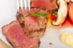 Beef Filet Mignon Grilled With Vegetables Stock Photo