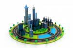 Modern Project Of Business City Stock Photo